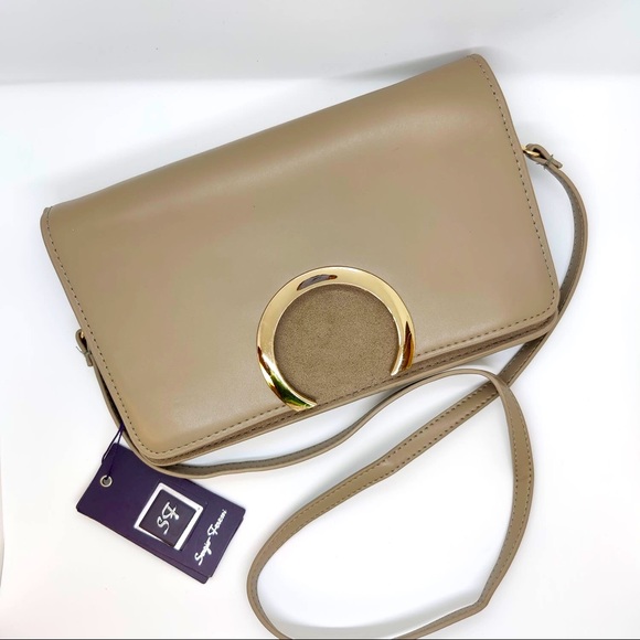 Sergio Feretti Beige Shoulder Bag /Clutch - Picture 1 of 9
